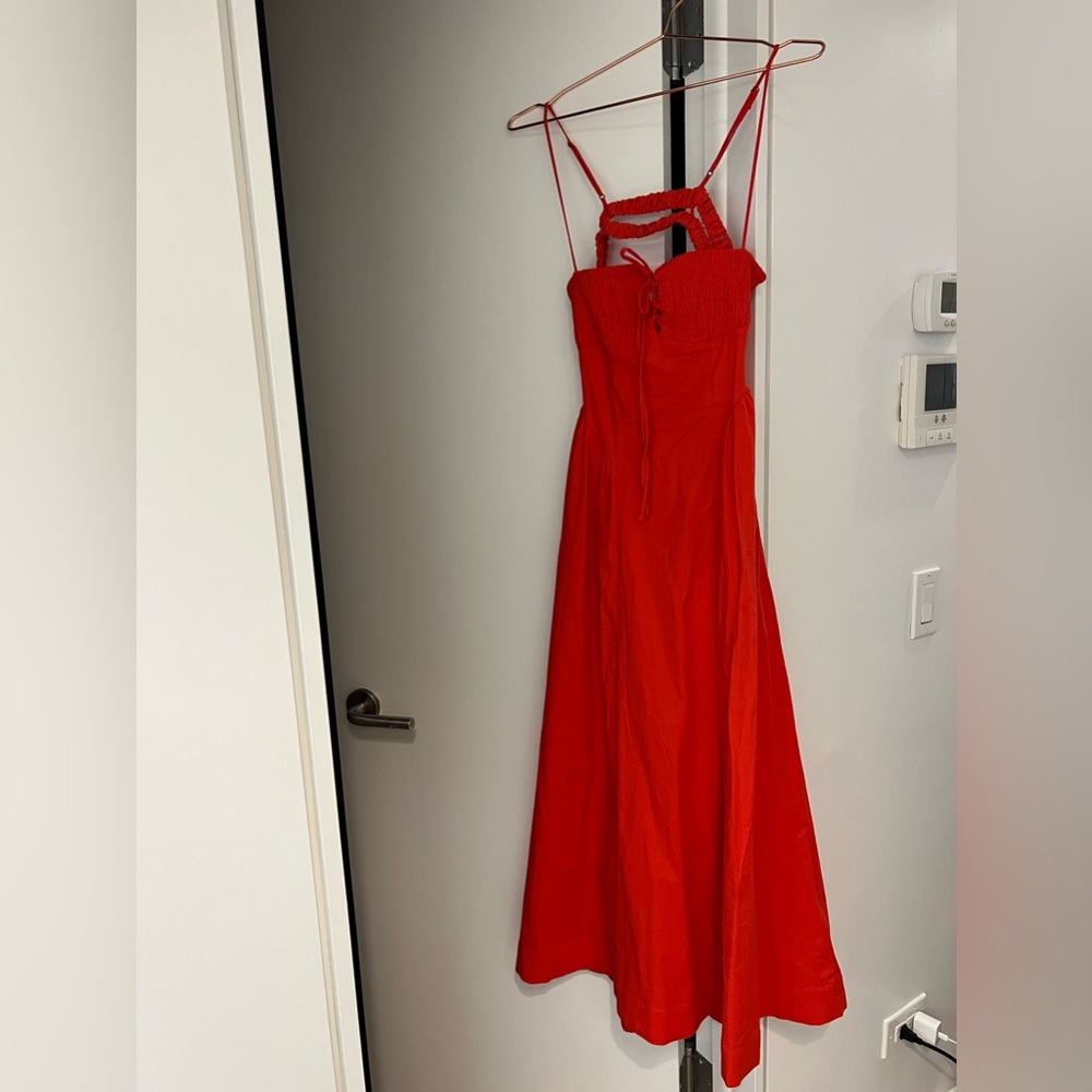 Free People Fifi midi dress in carnation red- size XS- perfect condition